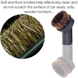 3 PACK Round Horsehair Vacuum Dust Brush Attachment with Soft Bristle | 1 1/4 Inch Vacuum Accessories (Only 32MM Attachments)