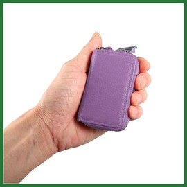 Motoforti Faux Leather Zipper Car Fob Key Case for Auto Remote Key Purple Long-lasting