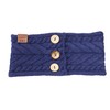 Aran Workshop Buttoned Knitted Style Cable Headband (Navy)