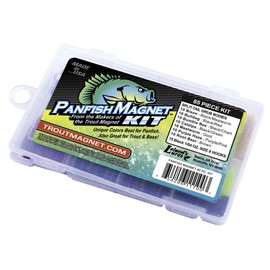 Leland's Lures Trout Magnet Panfish Magnet Kit, Fishing Equipment and Accesories, Fishing Lures, 70 Split Tail Grub Bodies, 15 Black Size 8 Hooks