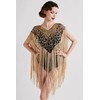 BABEYOND 1920s Shawl Wraps Long Fringed Evening Cape Sequin Beaded