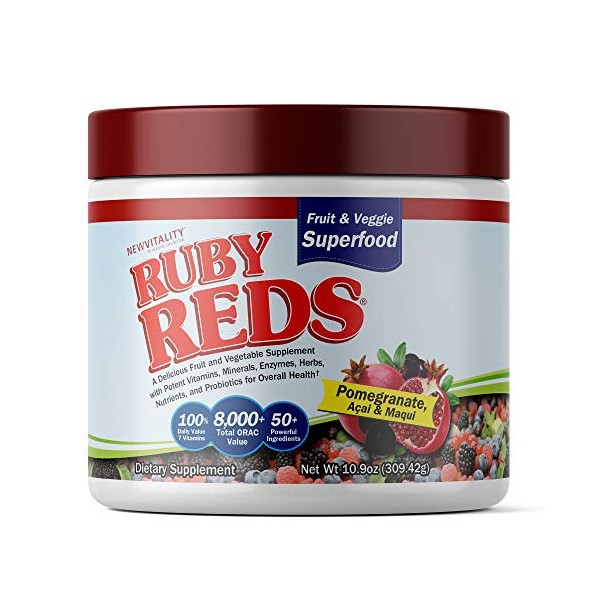 Ruby Reds | Delicious Reds Powder Fruit & Vegetable Supplement with Potent Vitamins, Minerals, Enzymes, Herbs, Nutrients and Probiotics for Overall Health 11 oz. (30 Servings)