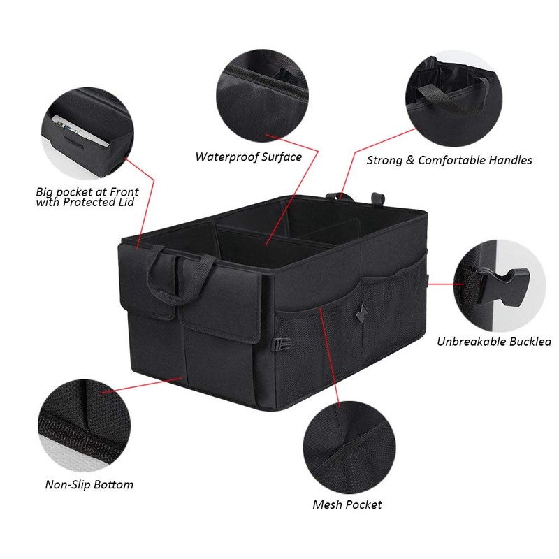JiatuA Car Trunk Backseat Organizer for SUV, 8 Pocket Waterproof,