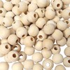 TOAOB 100pcs Wooden Beads Round Large Hole Wood Beads 10mm