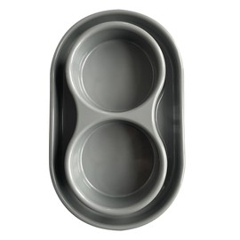 PetLike Ants Away Double Pet Feeding Bowls Dog Water and Food Bowls,6 cups/48oz Pet Feeder Bowls for Medium Large Dogs Cats (Grey, 15.5X9.5X2.75 INCH)