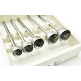 Large Cup Bur Set 3/32" Shank Fig 77b Concave Cutter Fraise 5PC Assortment 6mm to 10mm Swiss Made