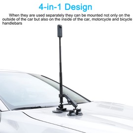 PellKing Car Mount Kit for Insta360 DJI OSMO 360 Camera, 4in1 Suction Cups Magnetic Mount with 114cm Invisible Selfie Stick for Insta360 X5,X4,X3,X2,X,GO 3,ONE RS,R,DJI 360 Camera
