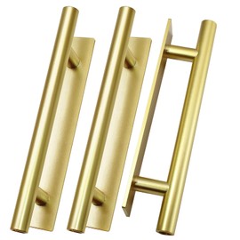 Opfiue 10 PCS Self-Stick Push Pull Helper ABS Plastic Handle, Wardrobe Handles Instant for Furniture/Cabinet/Drawer (Gold)