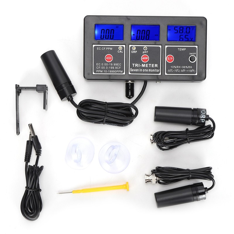 PH‑218 7 in 1 Water Quality Tester PH/TEMP/EC/CF/TDS/OPR/RH Water Meter