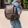 Jahn-Tasche – Very large leather backpack size XL / laptop backpack up to 15.6 inches, brown, model 709
