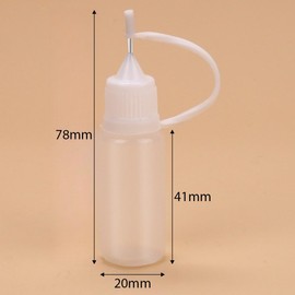 JEYORZY 6 Pieces Needle Bottle Applicator, Needlepoint Glue Bottle, Precision DIY Bottle, Squeeze Bottle with Fine Tips for Liquid, Glue, Oil, Acrylic Paint, 10ml