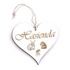 Wooden Heart Sign - Hasienda - Rabbit Dwarf Rabbit Stable