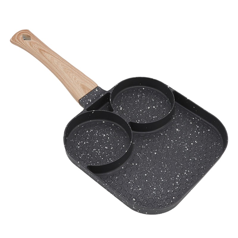 3 in 1 Breakfast Pan Prevents Stick Heat Resistant Divided