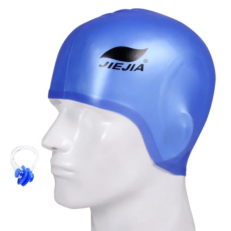 Silicone Swim Cap with Ear Protection for Swimming – Comfortable