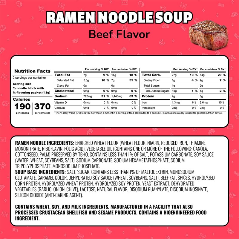 Maruchan Ramen Beef, Instant Ramen Noodles, Ready to Eat Meals,