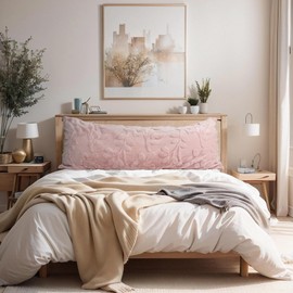 Yisiziyo Plush Body Pillow Pillowcase, 54 * 20 Soft Long Pillow case, Three-Dimensional Jacquard Design, Suitable for Living Room Sofa, Bedroom Bed Decorative Pillowcase, 1 Piece (Pink)