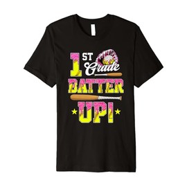 1st Grade Butter Up Softball Ice Cream Drip Back To School Premium T-Shirt