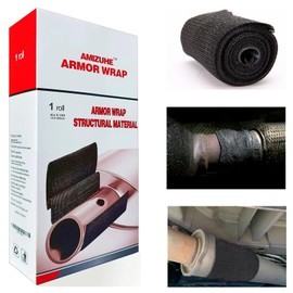 AMIZUHE Fiberglass Repair Kit Automotive Exhaust Pipe Repair Wrap 4" X 15ft (1 Roll)