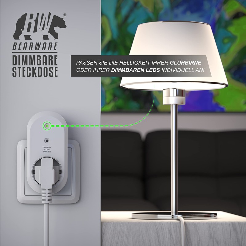 CSL Dimmable Radio Sockets Set with Remote Control Set of