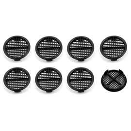 fiXte 70mm Lattice Design Black Plastic Push in Circular Soffit Vents Roof Air Vents (8)