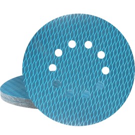 STEBRUAM Pack of 25 Sandpaper 225 mm Velcro with Grit 40 60 80 120 240 Sanding Discs 225 mm Velcro 10 Hole Diamond Shape Sanding Pads for Drywall Sanders Orbital Sanders Sanding Giraffe