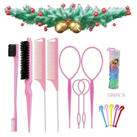 Hair Comb Braiding Set, 14pcs/set Hair Care Highlight Combs Kit, Professional Heatless Styling Tools For Men & Women, Christmas Gift