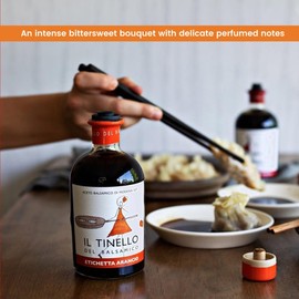 IL TINELLO Balsamic Vinegar of Modena IGP, Orange Label, 250ml (8.5 fl oz) – Aceto Balsamico di Modena Perfect for Meat, Fish & Vegetables, 50 Brix, 6% Acidity, Product of Italy