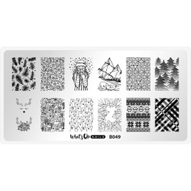 Whats Up Nails - B049 Hot Chocolate Season Stamping Plate for Christmas Winter Nail Art Design