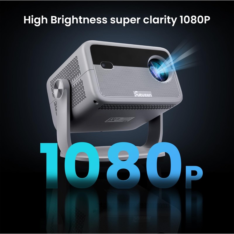 Futuzen Smart Projector 600 ANSI, Native 1080P 4K Support, WiFi