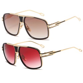 AEVOGUE Sunglasses For Men Goggle Alloy Big Frame Metal Punk Style Shield AE0336