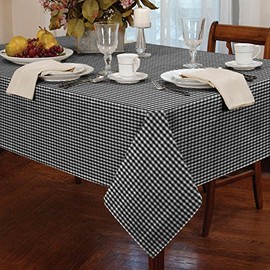 Classic Home Store Alan Symonds Tablecloths Gingham Tablecloth Black 36 x 36