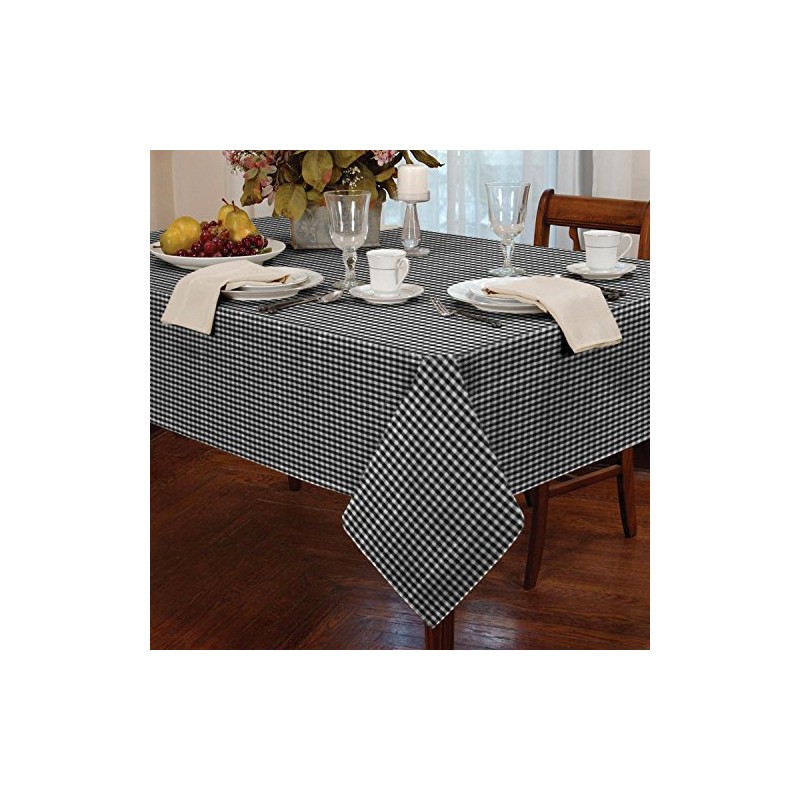 Classic Home Store Alan Symonds Tablecloths Gingham Tablecloth Black 36