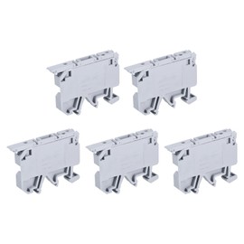 sourcing map DIN Rail Mount Fuse Holder Terminal Blocks Grey ASK1/EN LD 24V Pack of 5