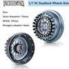RCHUBAM 1/7 RC Beadlock Wheels Rim 4PCS RC Rock Crawler
