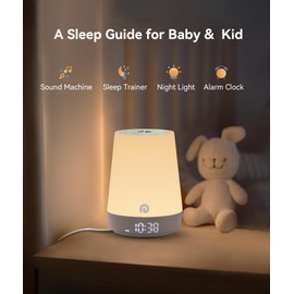 Dreamegg Sleep Trainer Clock - White Noise Machine Baby 34 Soothing Sounds, Alarm Clock with Lights App Control, OK to Wake Clock, Nap Timer, White Noise Machine Children's Room Bedroom
