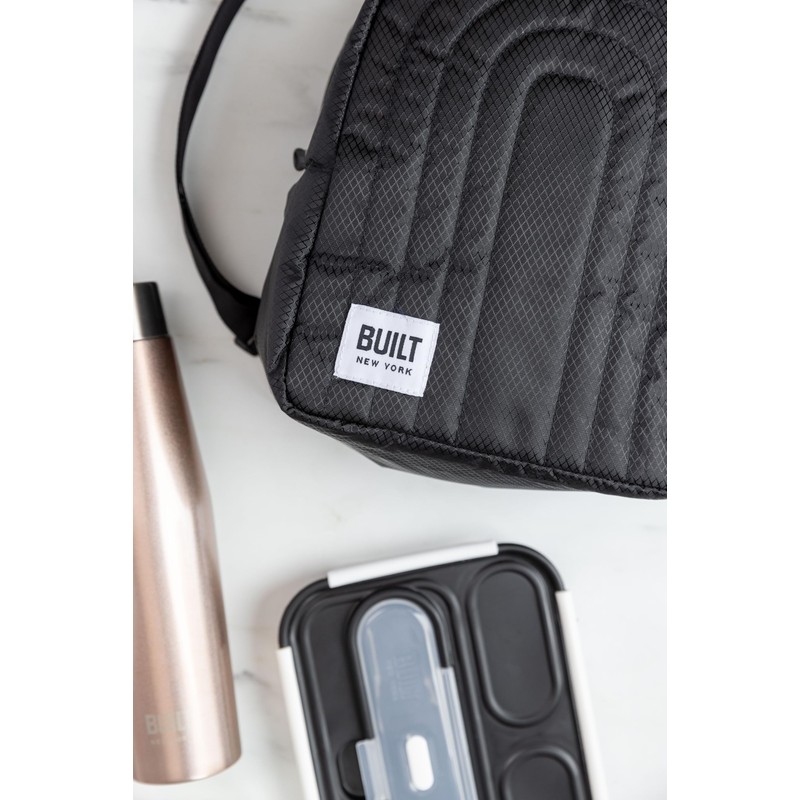 BUILT BLTLNCHBPKPBLK Puffer Rucksack Cool Bag, Plastic, 10 liters