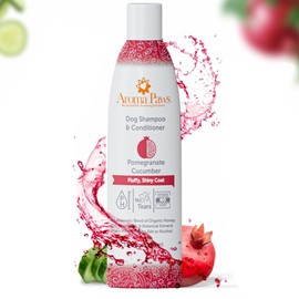 Aroma Paws Dog Shampoo and Conditioner - Aromatic Tearless Shampoo for Cleansing, Grooming, and Conditioning - Moisturizing Anti Itch Shampoo for Dogs and Puppies - Pomegranate Cucumber 13.5 oz