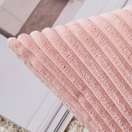 SLOZZI Set of 2 Corduroy Cushion Covers, Pink, 40 x 40 cm, Sofa Cushion Cover, Decorative Cushion Cover, Couch Cushion Cover, Soft, for Sofas, Bedroom, Living Room, Balcony