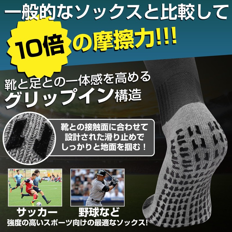 O.F.M Football Socks, Stockings, With Grip, Anti-Slip Socks, Shock Absorption,