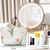 ZUNGGWOK Floral Makeup Bag Cosmetic Bag for Women,Large Capacity Purse