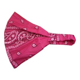 Motique Accessories Hot Pink Bandana Head Scarf Headwrap Yoga Biking Boho Hair Band