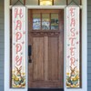 Happy Easter Porch Banner Wood Board Bunny Rabbit Easter Eggs