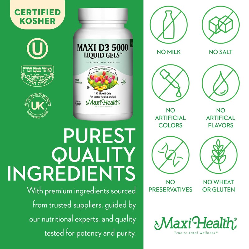 Maxi Health Vitamin D3 5000 IU Softgels - 125 mcg