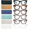 REAVEE 6 Pack Oprah Style Reading Glasses for Women Men