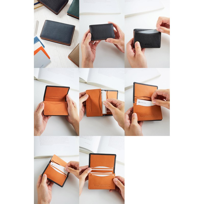 Dakota Black Label BL-625414 Business Card Holder, Genuine Leather, navy