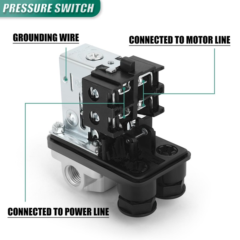 BOGERDACK 4 Way Air Compressor Pressure Switch Control Valve Kit