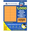 1,000 Label Outfitters 4 x 2 inches Printable Fluorescent Neon