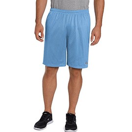 Champion Men's Long Mesh Short with Pockets,Swiss Blue,Large