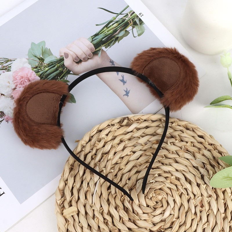 CURASA Brown Bear Ears Headband Animal Chipmunk Ears Teddy Bear