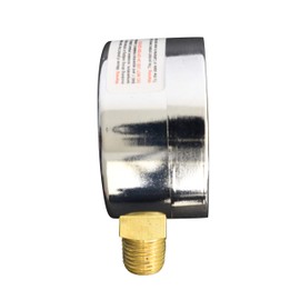 Carbo Instruments - Medidor de presión de 5 cm, caja de acero chapado en cromo, seca, 0-1500 psi/kPa, montaje inferior NPT de 1/4 pulgadas
